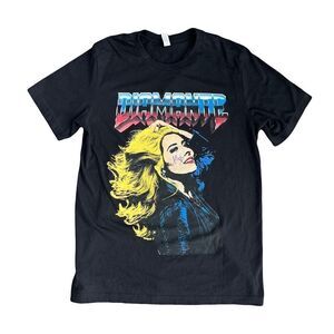 Diamante Signed Pop Art Blonde Band Tee Black Large